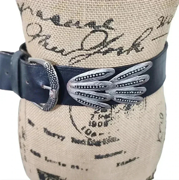 WOMENS Vintage Leather Big buckle belt - Picture 1 of 15